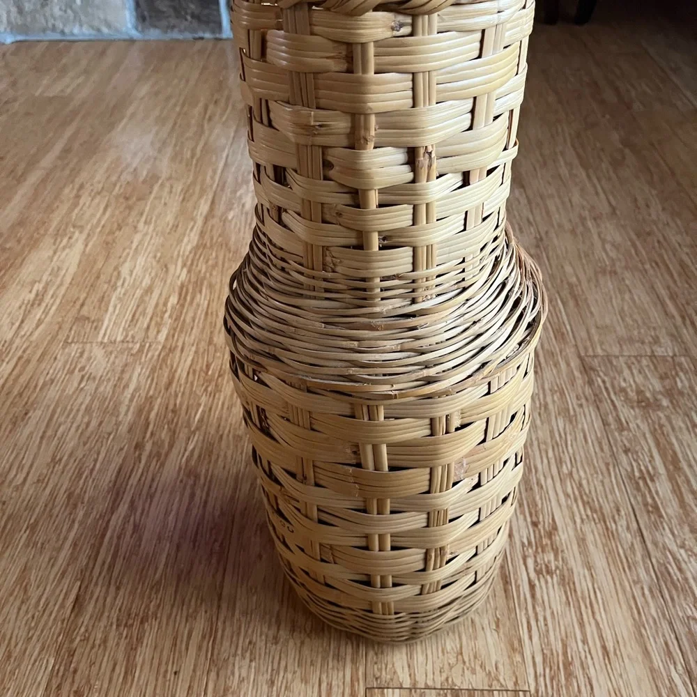 Woven Pier 1 1970s Tan Pitcher Vase